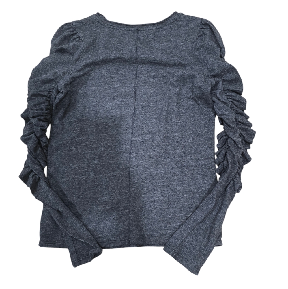 Free People Natasha Ruched Long Sleeve T Shirt Tee Top Black Size M - Picture 2 of 6